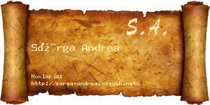 Sárga Andrea névjegykártya